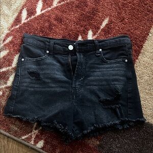 Celebrity Pink Black Distressed Jean Shorts